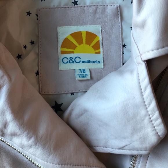 C&C California Faux Pink Leather Jacket - Picture 6 of 6